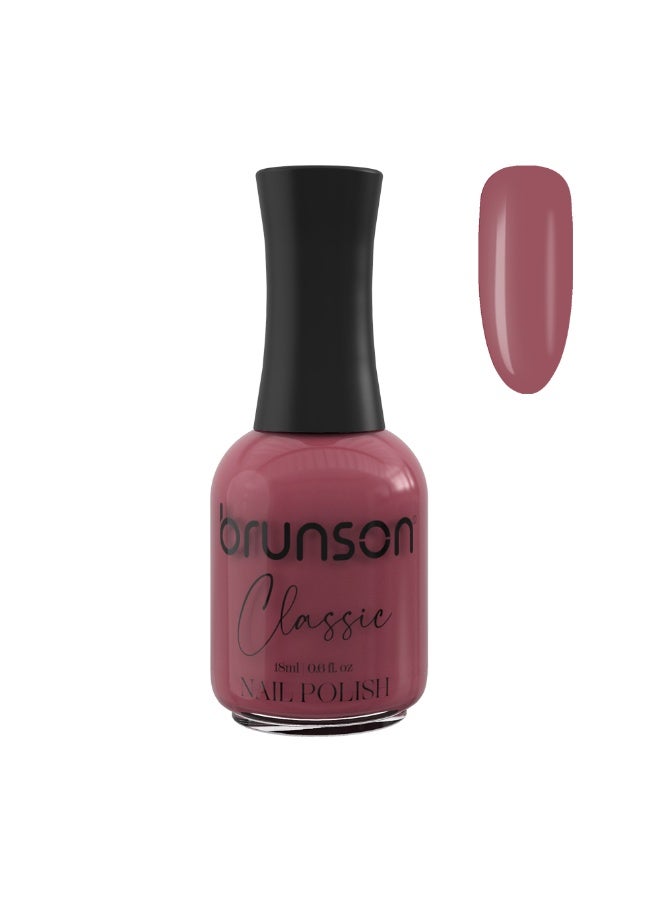 Brunson Classic Nail Polish 18ml Fast Dry Nail Lacquer Nail Harderner Normal Polish Glossy Gel Effect Quick Air Dry Long-Lasting Natural Nail Enamel Salon Quality Manicure Pedicure Regular Polish - Image 1